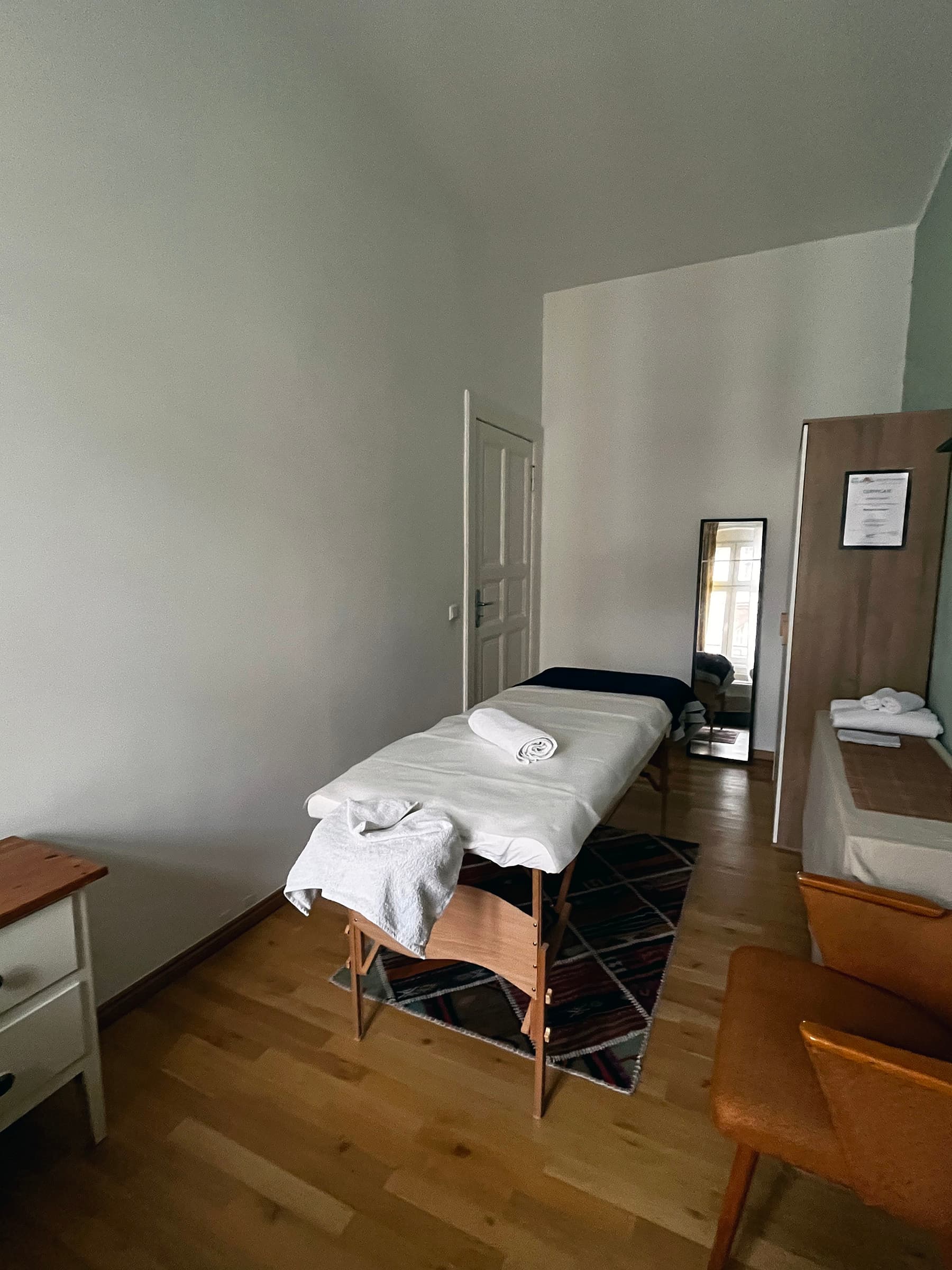 The massage space at Lera Massage, Berlin